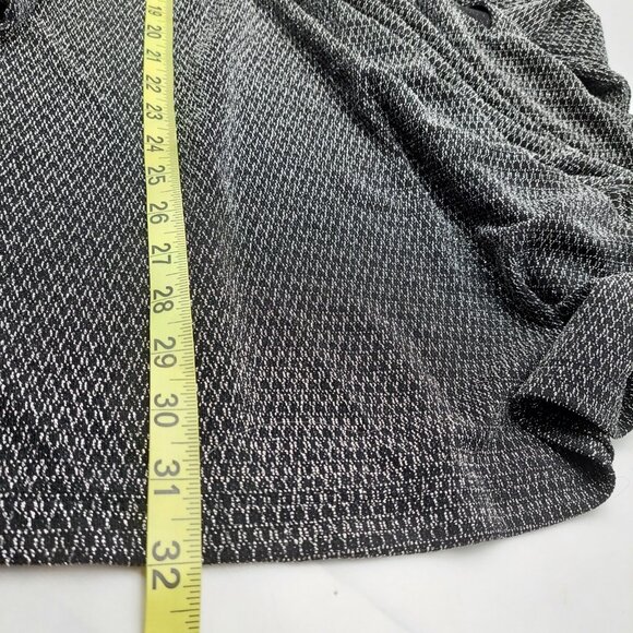 Catherines Plus Blouse Size 4X Christmas Black Shine Silver Tunic Metal Party - Picture 7 of 8